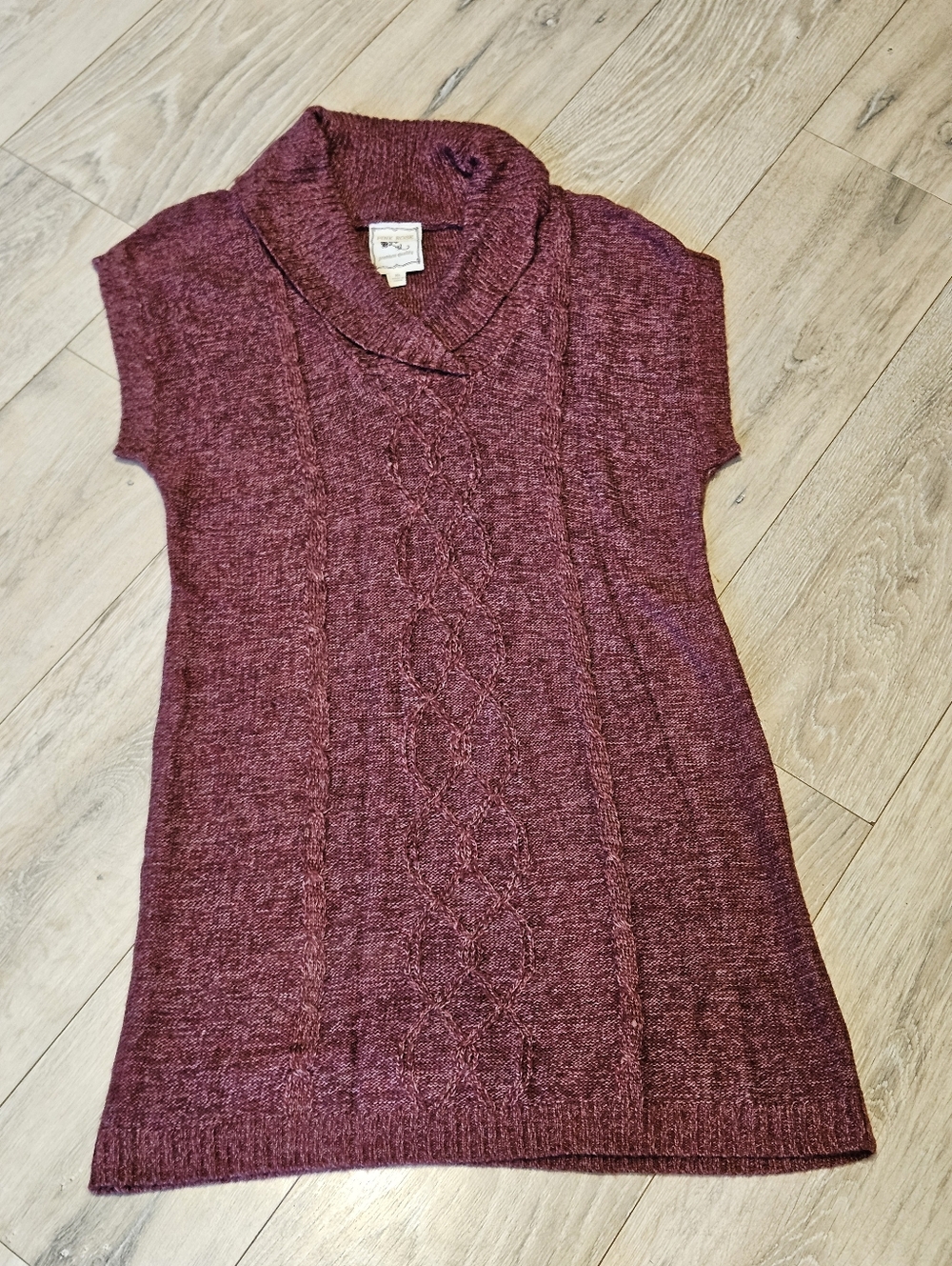 Pink Rose Sleeveless Cable Knit Sweater Dress Women's XL